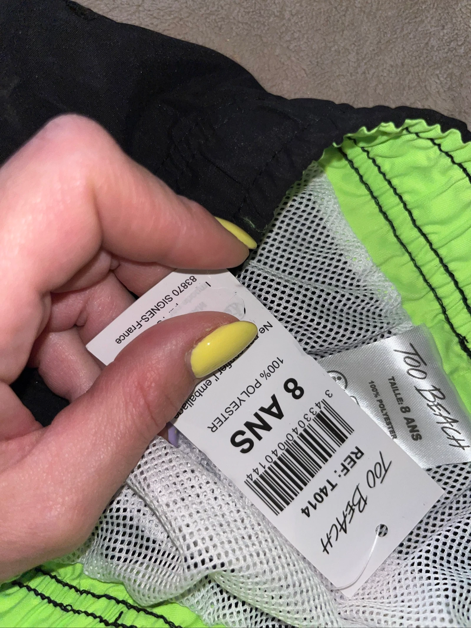 Zwemshort voor jongens 8 jaar zwart en groen nieuw – photo 2